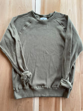 Load image into Gallery viewer, Cozy Cabin Waffle Sweater - Pine Green