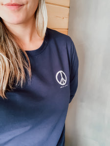 Choose Peace French Terry Crew - Navy